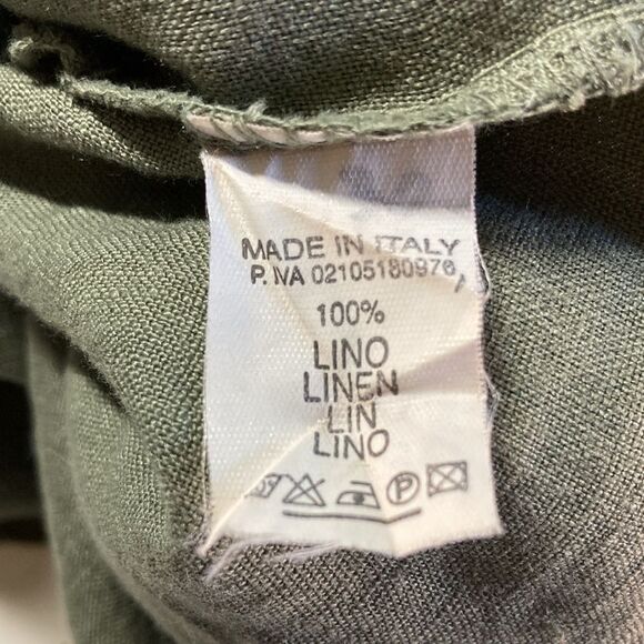 Oversized Olive Green 100% Linen Dress Avant Garde Like Rundholz "One Size" - Picture 8 of 11